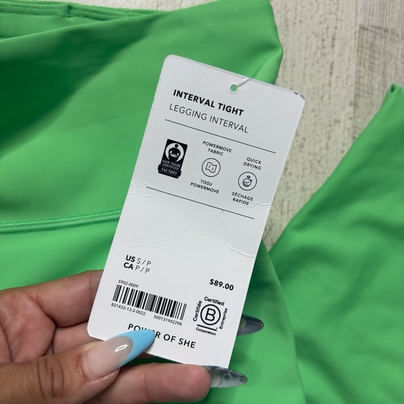 NWT Athleta Interval Tight Leggings In Valley Green Size Small Petite - Picture 5 of 9